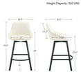 thumbnail image 3 of Zesthouse 25.6" Swivel Counter Height Bar Stools Set of 2, Modern Counter Height Chairs with Backs and Metal Legs, Upholstered Faux Leather Barstools for Kitchen Island, White, 3 of 10