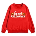 thumbnail image 1 of MIASHUI Halloween Girls Sweatshirt Cozy Letter Design Pumpkin Bat Pattern Festive Autumn Winter Warm Hoodies for Children, 1 of 5