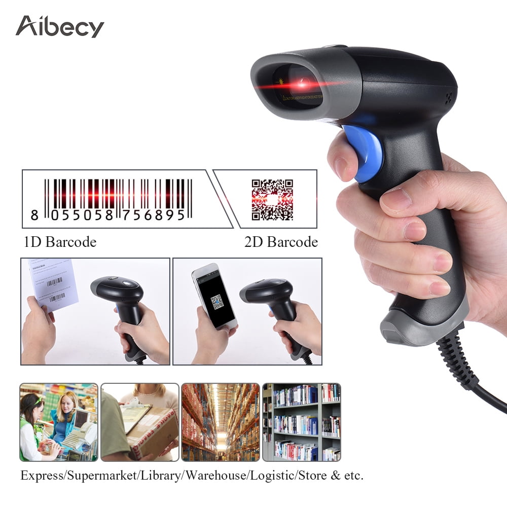 Aibecy Handscanner Wireless 1D 2D QR PDF417 Barcode Scanner Barcodeleser E3H7 