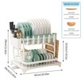 thumbnail image 2 of FOUNDLDF Dish Rack,2-Tier Dish Drying Rack with Drainboard, Sink & Countertop Metal Dish Rack Organizer, Dish Drainers for Kitchen Counter,White, 2 of 8