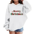 thumbnail image 2 of NAISIBABY Girls Long Sleeve Hoodie, Christmas Graphic Loose Soft Fall Winter Pullover Fashion Hooded Sweatshirt White 5T, 2 of 4