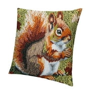 BCIIG   Latch Hook Kits, Latch Hook Pillow Case Embroidery Kits, DIY Carpet Needlework Latch Hook Cushion Cover Kits for Kids & Adults Beginners, Sofa Cushion Cover   20x20in