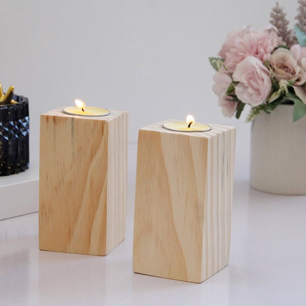 MERRYHAPY 3Ud Soporte De Vela De Madera Para Decorar Con Estilo Duradero
