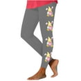 thumbnail image 2 of EQWLJWE Easter Leggings for Women Cute Gnome Eggs Print High Waist Stretchy Yoga Pants Comfy Soft Skinny Workout Tights for Outdoor Spring Outings(Gray,2XL), 2 of 4