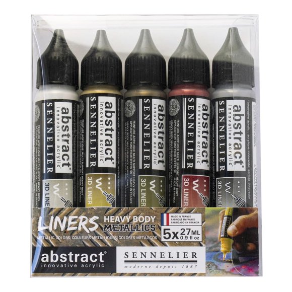 Set de 5 liners metálicos Abstract de SENNELIER, 27 ml c/u