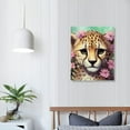 thumbnail image 4 of Sheronv cheetah flower digital art aesthetic canvas print home office wall decoration, fine art print wall painting, living room bedroom farmhouse bathroom decoration picture, 4 of 5