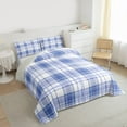 thumbnail image 3 of Homewish Classic Buffalo Plaid Bedding Comforter Set,Checkered Geometric Twin Comforter Sets,Blue Grid Print Bedding Set For Girls Boys,Super Cozy Room Decor Reversible,2pcs, 3 of 8