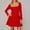 Red, variant on Long Sleeves Short Wedding Dresses Square Neck Satin Simple Prom Dress (Khaki M)