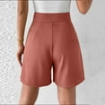 thumbnail image 3 of ZZwxWA Womens High Waisted Dressy Shorts Pleated Wide Leg Summer Casual Shorts Flare Business Work Short Pants with Pockets, 3 of 6
