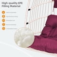 thumbnail image 7 of Egg Chair with Stand, Foldable Hanging Swing Chair with Cushions & Pillow, HDPE Rattan & Aluminum-Steel Frame, 350lbs Capacity All-Weather Indoor/Outdoor Use for Patio, Balcony, Bedroom, Rose Red, 7 of 7