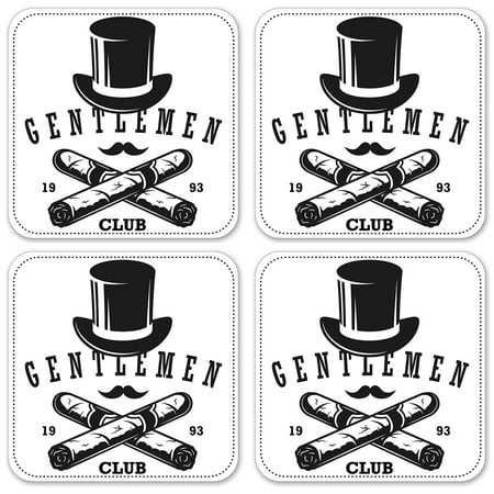 

Vinyl Drink Coasters - Set of 4 - Gentleman s Club Cigars