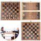 thumbnail image 5 of Tablero de ajedrez de madera, caja de madera plegable, tablero de ajedrez, backgammon, tablero de ajedrez 3 en 1 con pieza de ajedrez para ni?os y adultos, principiante, tablero de ajedrez grande, reg Khall 2.7152E+12, 5 of 6