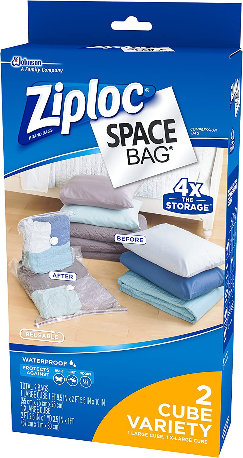 Ziploc Space Bag Clothes Vacuum Sealer Storage Bags for Home and Closet  Organization, XL, 6 Bags Total
