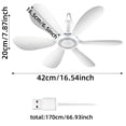 thumbnail image 3 of ZZHZGZ Clearance Sale Ceiling Fan for Cruise Portable Ceiling Fan Usb Powered Ceiling Fan with Remote Control 6 Hanging Fan for Camping Bed Rv Tent Room (Usb), 3 of 6