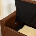 thumbnail image 6 of GZXS 48" W Storage Ottoman Bench, Brown PU Upholstered Button-Tufted Entryway Bench for Living Room, Bedroom, Hallway, 6 of 9