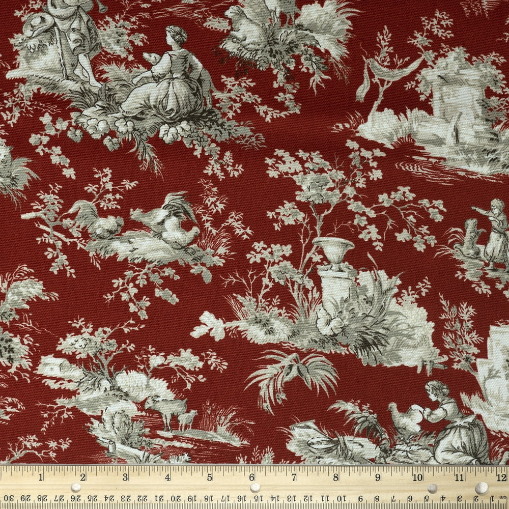 Waverly Inspirations 100 Cotton Duck 45" Width Toile Ruby Color Sewing
