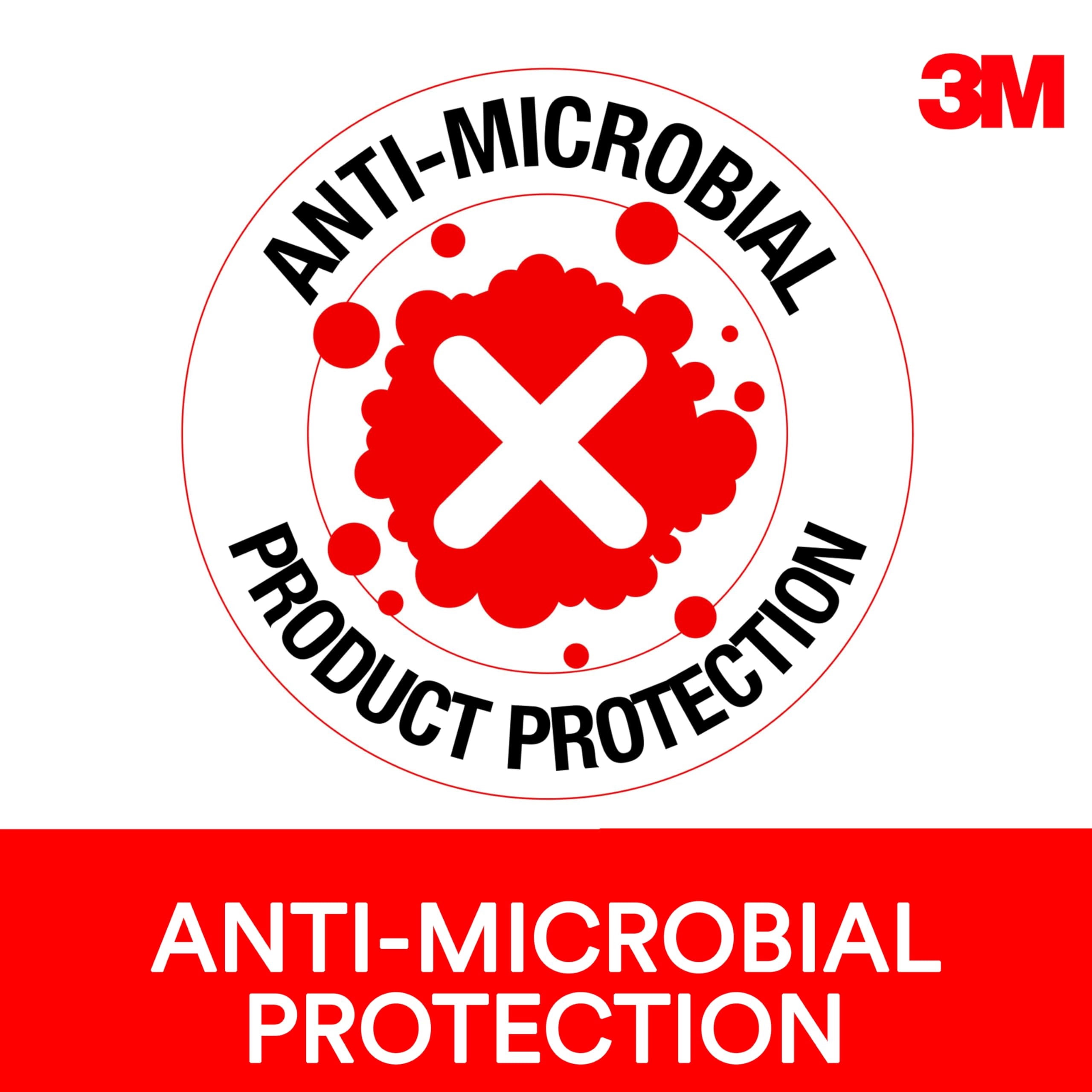 3M Antimicrobial Gel Compact Mouse Pad with Wrist Rest, 8.6 x 6.75, Black