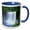 Blue/White, variant on 3drose, Usa, Oregon. Willamette Nf, Mckenzie River Plummets over Koosah Falls, 11oz Two-tone Red Mug