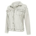thumbnail image 4 of Lyinloo Women's Fashion Short Wash Denim Locomotive Wind Jacket White XXXL, 4 of 6