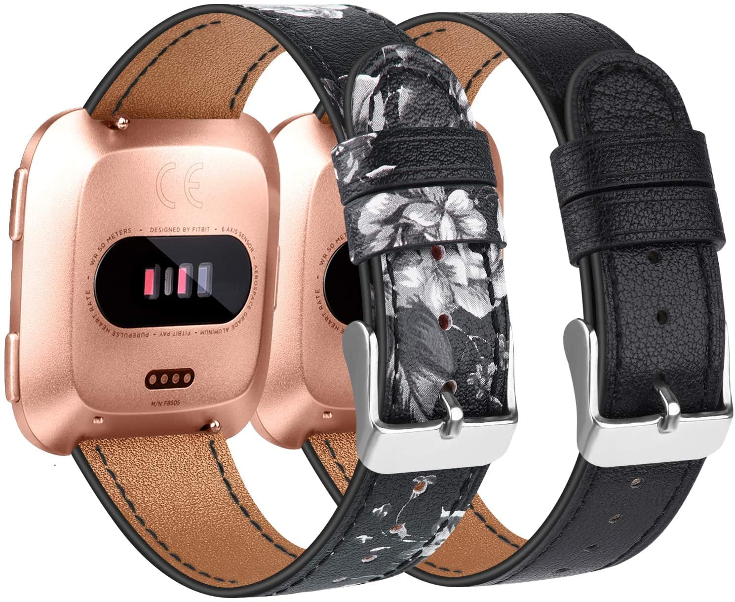 Tobfit Replacement Band Compatible for Fitbit Versa Bands/Fitbit Versa Lite Band, Top Grain