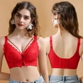 thumbnail image 2 of CHUANK Wireless Full Figure Plus Size Minimizer Lightly Lined Cups Womens Bra Blue 44D, 2 of 4