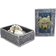 thumbnail image 1 of Ebros Boîte à Bibelots Décorative Rectangulaire Bleu Nuit Étoilée Alpha Gris Wolf, 1 of 4