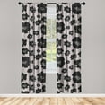 thumbnail image 3 of Ambesonne Floral Abstract Curtains, Flowery Night Print, Pair of 28"x63", Taupe Grey Charcoal Grey, 3 of 5