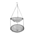 thumbnail image 1 of Comedero para pájaros al aire libre, bebedero colgante para pájaros, plato de doble capa, baño para pájaros para jardín Gris, 1 of 8