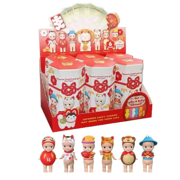 6Pcs Sonny Angel Japanese Good Luck Series 2024 - Original Mini Figure, Limited Edition - 1 Assorted Box, Cute Phone Accessories,Christmas Birthday Gifts for Kids Boys Girls