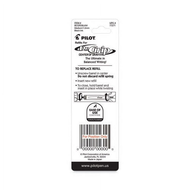 Refill for Pilot Dr. Grip Center of Gravity Ballpoint Pens, Medium Conical Tip, Black Ink, 2/Pack Refill for Pilot Dr. Grip Center of Gravity Ballpoint Pens, Medium Conical Tip, Black Ink, 2/Pack