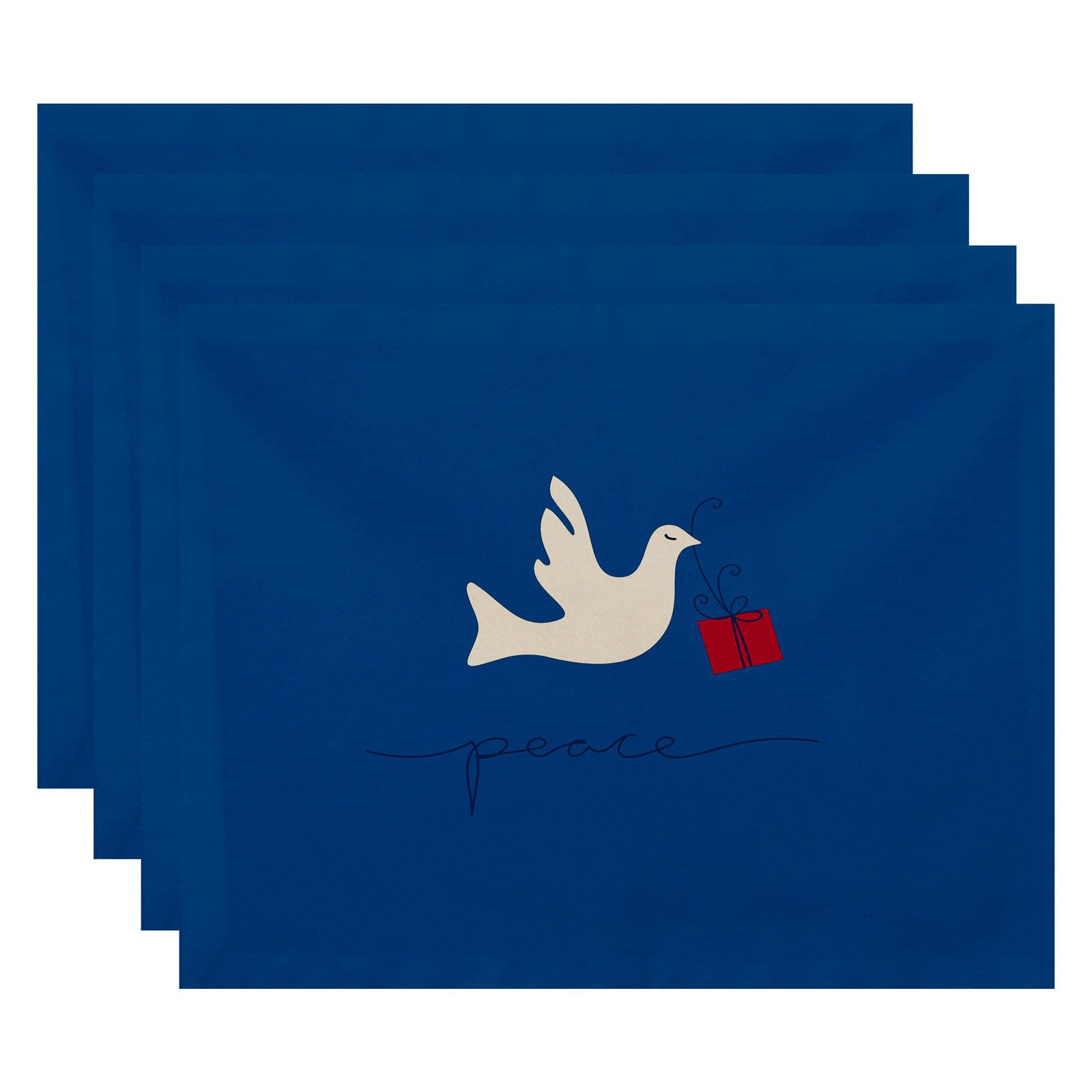 Simply Daisy 18" x 14" Peace Dove Animal Print Placemats, Set of 4