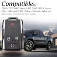 thumbnail image 5 of Vitodeco Genuine Leather Key Fob Case Cover Compatible for 2019-2021 GMC Sierra, Canyon, Chevy Silverado 1500, Tahoe, Colorado, Suburban (4-Button, Black), 5 of 5