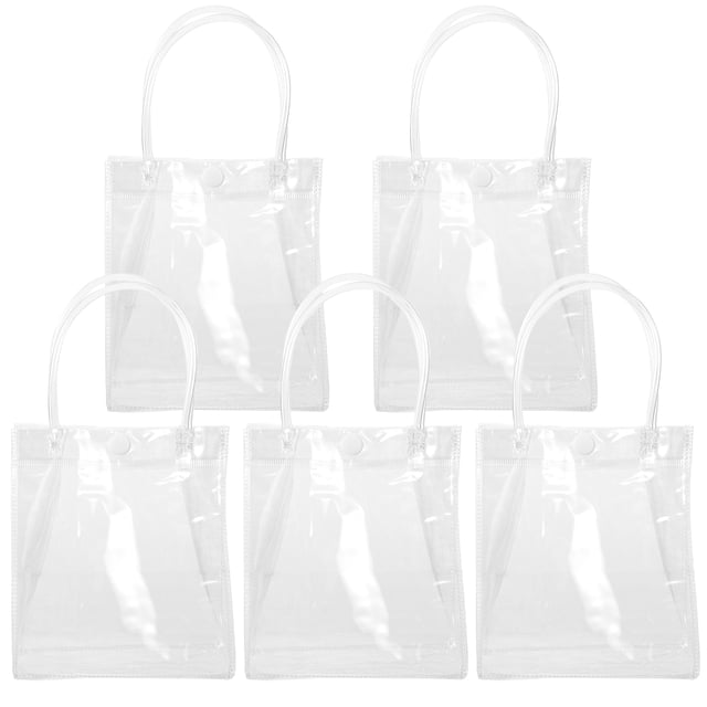 ColoMX 5 piezas de hebillas transparentes bolsas de regalo bolsas de dulces de dulces bolsas de pvc con manijas