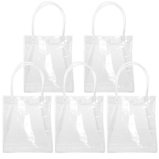 Bolsas de regalo transparentes de 5 piezas bolsas de vino transparentes de vino con manijas