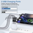 thumbnail image 3 of 3 Port USB Wall Charger, Type C Charger with 3pcs 10FT USB C Cable Phone Cables Cables Type C Charging Cords, Android Charger USB Plug Power Station Charging Brick USB Charger Block[White], 3 of 9