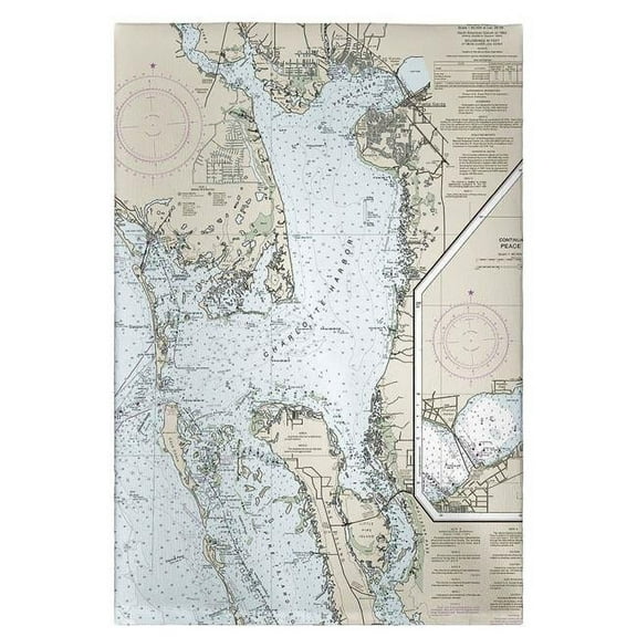 Betsy Drake Interiors Charlotte Harbor, FL Nautical Map Guest Towel