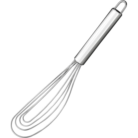 Pekkaxy 10.63" Stainless Steel Flat Whisk,Egg Beater for Blending,Whisking,Beating,or Stirring