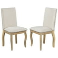 thumbnail image 6 of Clearance! TREXM Set of 4 Dining chairs Wood Upholstered Fabirc Dining Room Chairs with Nailhead (Natural Wood Wash), 6 of 9