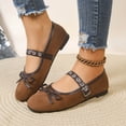 thumbnail image 5 of Women's Flat Shoes, Round Toe Ballet Flats Comfortable Casual Shoes with Bow Accent and Metal Buckle for Spring Work Daily Outdoors, 5 of 8