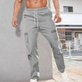 thumbnail image 6 of Mens Casual Cargo Pants Hiking Tactical Pant with Pockets Plus Size Elastic Waist Drawstring Stretch Relaxed Trouser, 6 of 6
