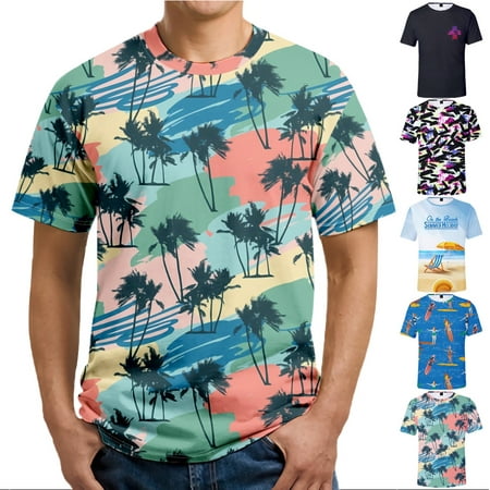 

MLFU Summer Hawaii Women s Crewneck T-Shirt Cmofort Shirts Size 70-8XL