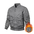 thumbnail image 2 of JUUYY Men's Jacket Windproof Quilted Bomber Jackets Casual Fall Winter Warm Full Zip Padded Coats Outwear Gray XXXL, 2 of 4