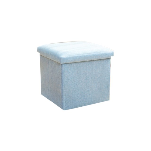 Blue Multifunctional Foldable Linen Storage Stool Storage Box Organizer Shoe Changing Stool Fabric Storage Stool For Home Office 25X25Cm 9.84X9.84In Weight 1.98 Lb