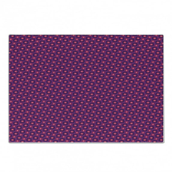 Crazy Art Cutting Board, Modern Energetic Pattern of Intricate Circles and Motifs, Decorative Tempered Glass Cutting and Serving Board, in 3 Sizes, by Ambesonne
