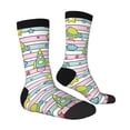 thumbnail image 3 of Uemuo Space Doodle Pattern Women's Crew Socks, Soft Durable Breathable Moisture-Wicking with Odor Control Cotton socks, 3 of 9