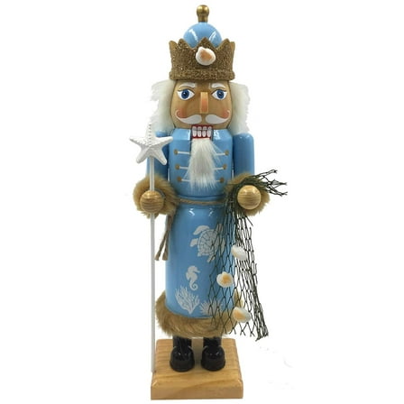 14 inch Coastal King Nutcracker - blue