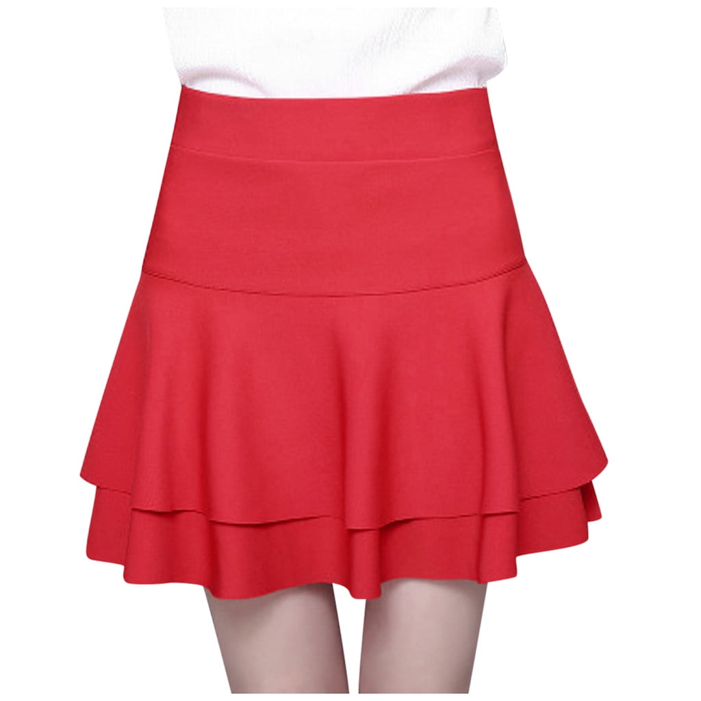 MRULIC skirts for women Ladys Elastic High Waist Safety Pants Skirt