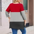 thumbnail image 5 of Qulqfy Women's Tops 3/4 Length Sleeve Spring Plus Size Shirts Fall Going Out Crew Neck Swing Tunic Tops Womens Blouses 4XL, 5 of 5