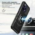 thumbnail image 3 of TJS Phone Case for Cricket Icon PRO 2026 / AT&T Motivate Pro 2 5G, with Tempered Glass Screen Protector, [Military Grade] Robotic Magnetic Support Car Mount Metal Ring Holder Kickstand Cover (Black), 3 of 5
