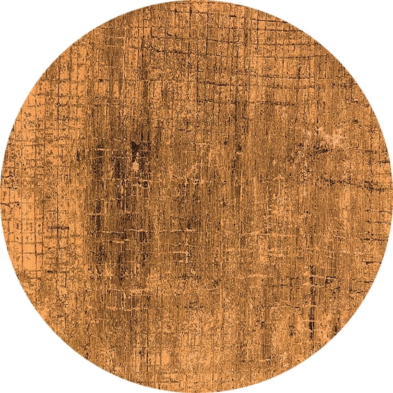 Ahgly Company Indoor Round Oriental Orange Industrial Area Rugs, 6' Round